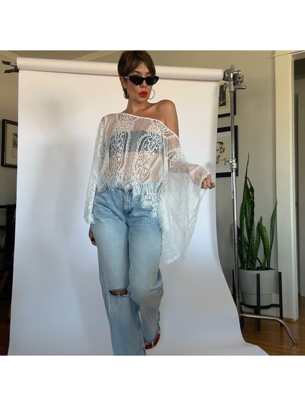 Lace Poncho Top